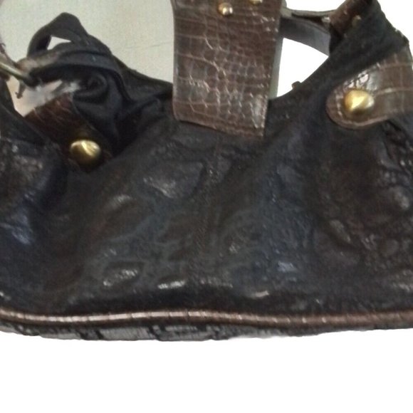 Alligator Flux Medium Vintage purce Brown Black L6 - Picture 2 of 6